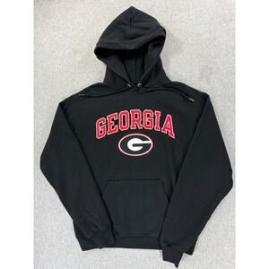 Georgia Bulldogs Screened Logo Campus‎ Hoodie Sweatshirt (Men's Small) Black